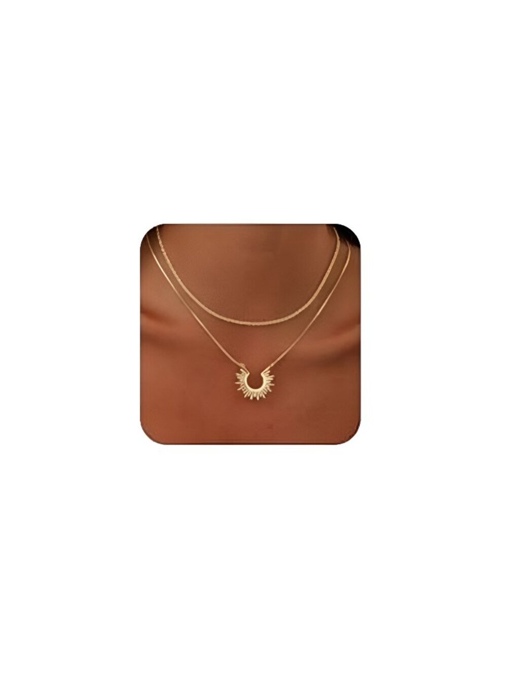 Layered Necklaces for Women Trendy, Dainty 14k Gold Plated Pendant